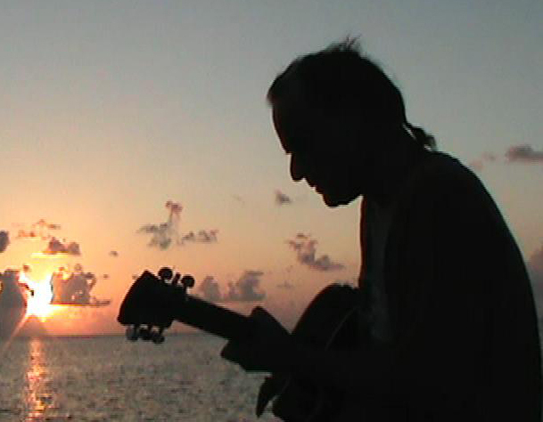 Playing at sunrise in Fla. Keys